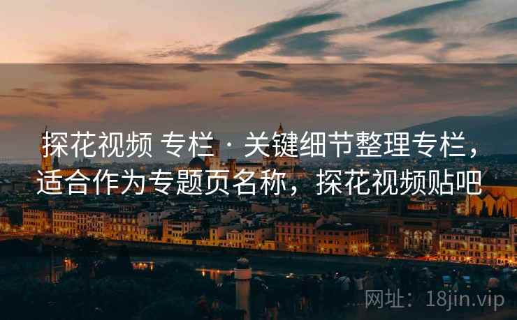 探花视频 专栏 · 关键细节整理专栏，适合作为专题页名称，探花视频贴吧