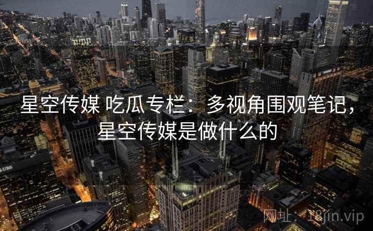 星空传媒 吃瓜专栏：多视角围观笔记，星空传媒是做什么的