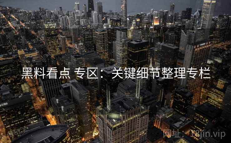 黑料看点 专区：关键细节整理专栏