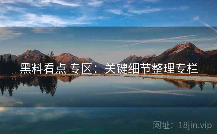 黑料看点 专区：关键细节整理专栏